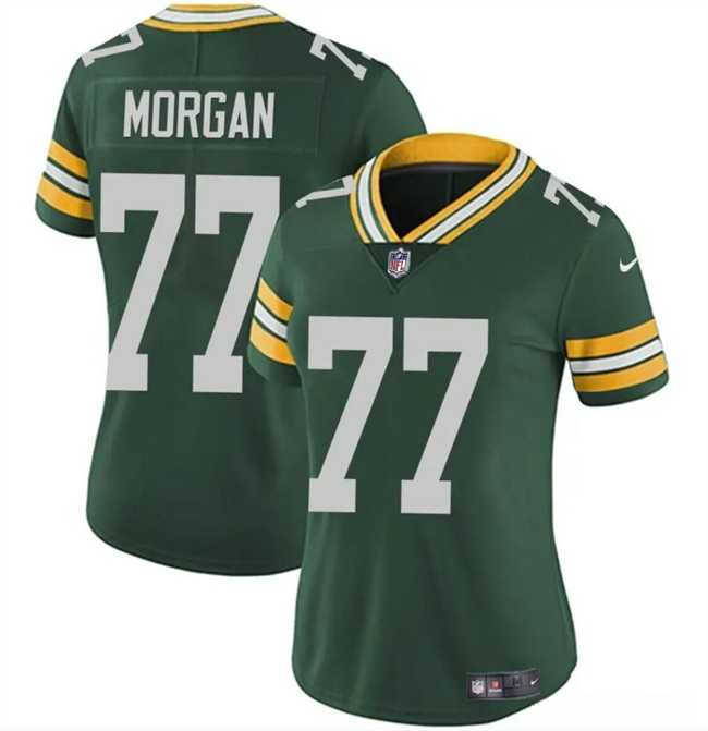Women%27s Green Bay Packers #77 Jordan Morgan Green 2024 Draft Vapor Untouchable Limited Stitched Jersey Dzhi->women nfl jersey->Women Jersey